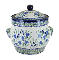 Polish Pottery Blue Tulip Medium Container