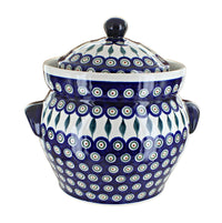 Polish Pottery Peacock Large Container