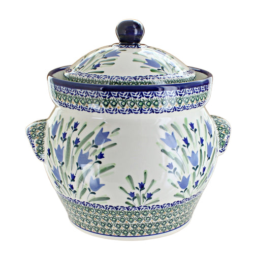 Polish Pottery Blue Tulip Large Container