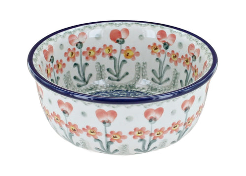 Polish Pottery Peach Posy Small Bowl