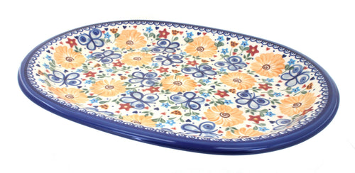 Polish Pottery Butterfly Large Oval Platter