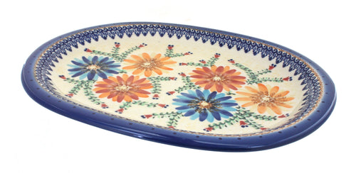 Polish Pottery Autumn Burst Large Oval Platter