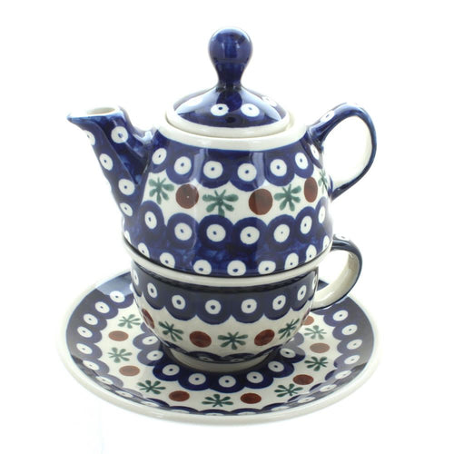 Polish Pottery Nature Individual Teapot & Cup