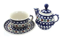 Nature Individual Teapot & Cup Polish Pottery