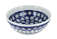 Polish Pottery Peacock Cereal/Soup Bowl
