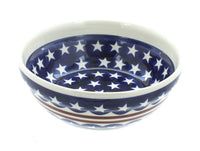 Polish Pottery Stars & Stripes Cereal/Soup Bowl