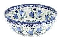Polish Pottery Blue Tulip Cereal/Soup Bowl