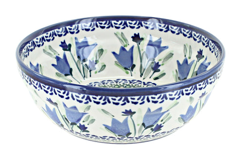 Polish Pottery Blue Tulip Cereal/Soup Bowl