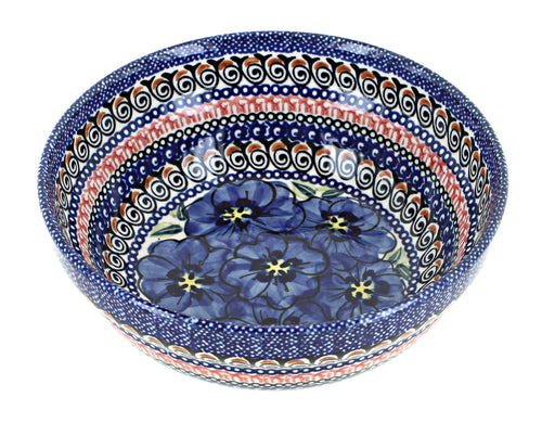 Blue Art Cereal/Soup Bowl Polish Pottery