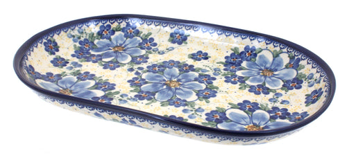 Polish Pottery Daisy Surprise Large Oval Dish