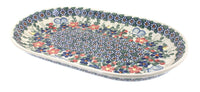 Polish Pottery Garden Butterfly Large Oval Dish