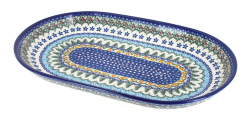Polish Pottery Holiday Pine Large Oval Dish