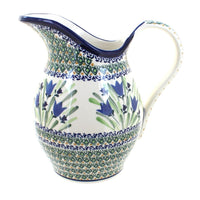 Polish Pottery Blue Tulip Pitcher