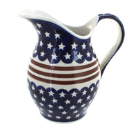 Polish Pottery Stars & Stripes Pitcher
