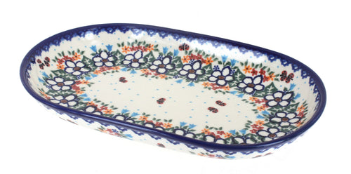 Polish Pottery Scarlett Medium Oval Dish
