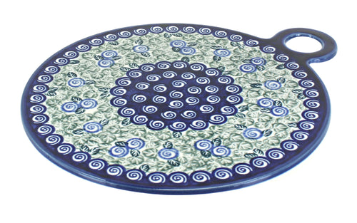 Polish Pottery Seaside Swirl Round Cutting Board