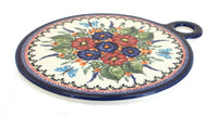 Polish Pottery Floral Butterfly Round Cutting Board