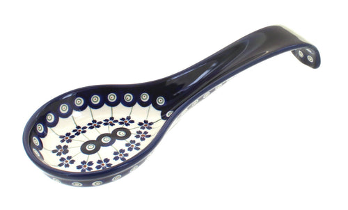 Polish Pottery Flowering Peacock Large Spoon Rest