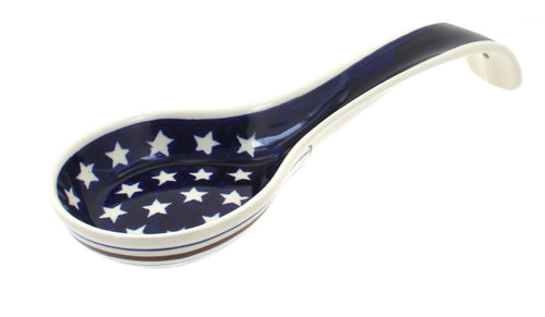 Polish Pottery Stars & Stripes Large Spoon Rest