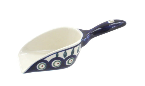 Polish Pottery Peacock Scoop
