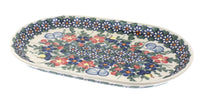 Polish Pottery Garden Butterfly Small Oval Dish