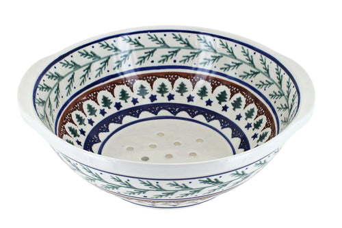 Polish Pottery Evergreen Colander