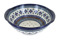 Polish Pottery Mosaic Flower Colander