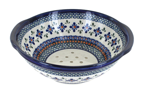 Polish Pottery Mosaic Flower Colander