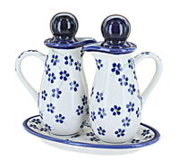 Polish Pottery Willow Oil & Vinegar Set