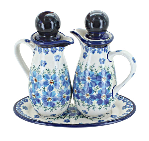 Polish Pottery Kalina Oil & Vinegar Set