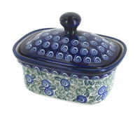 Polish Pottery Seaside Swirl Butter Tub