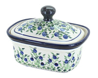 Polish Pottery Porcelain Vine Butter Tub