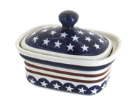 Polish Pottery Stars & Stripes Butter Tub