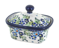 Polish Pottery Vintage Violet Butter Tub