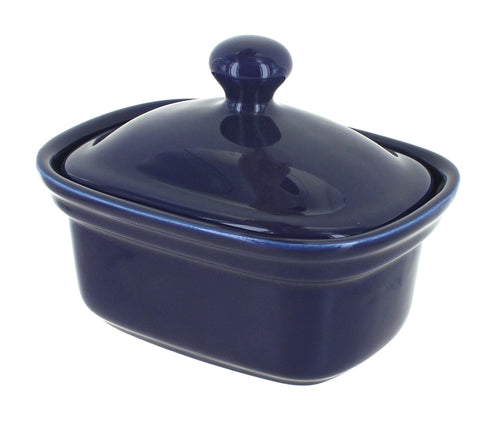 Polish Pottery Cobalt Butter Tub
