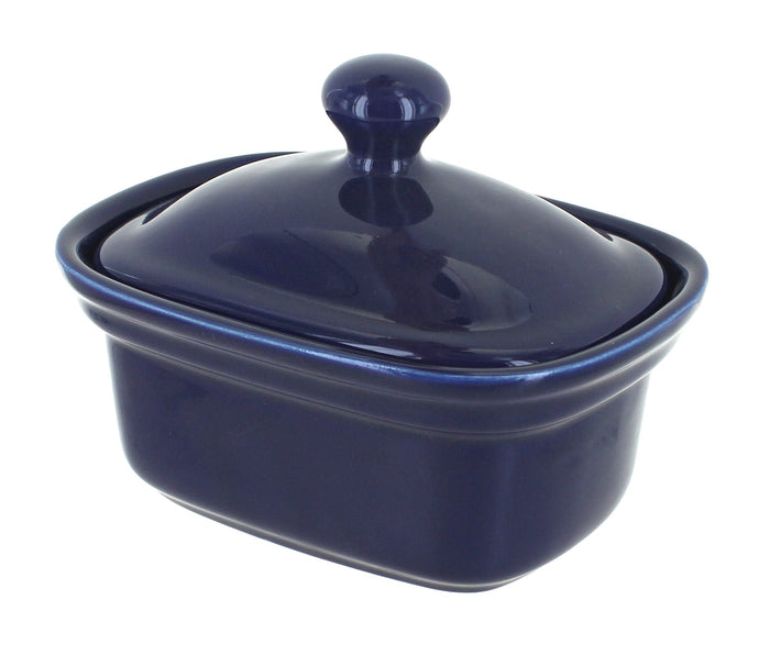 Polish Pottery Cobalt Butter Tub