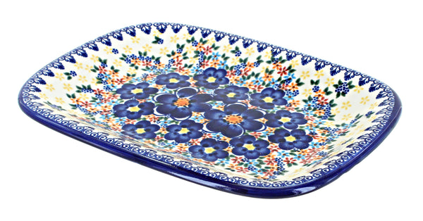 Blue Dahlia Small Rectangular Serving Platter