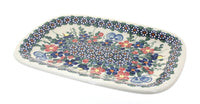 Polish Pottery Garden Butterfly Small Rectangular Serving Platter