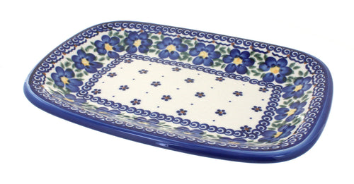Polish Pottery Spring Blossom Small Rectangular Serving Platter