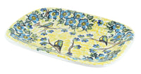 Polish Pottery Bluebird Garden Small Rectangular Serving Platter