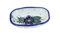 Polish Pottery Forget Me Not Soap Dish