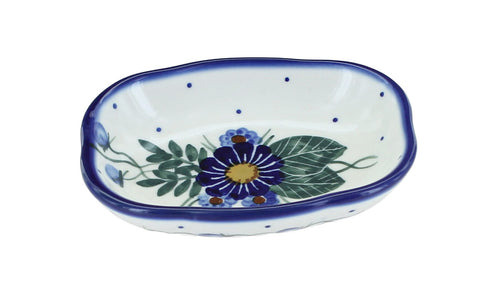 Polish Pottery Forget Me Not Soap Dish