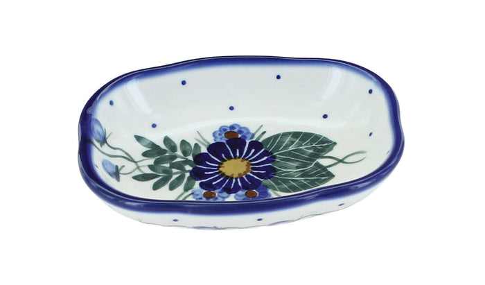 Polish Pottery Forget Me Not Soap Dish