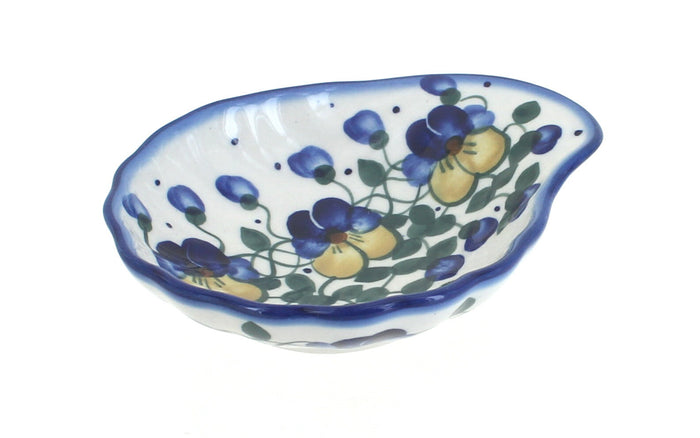Polish Pottery Pansies Shell Dish