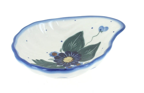 Polish Pottery Forget Me Not Shell Dish