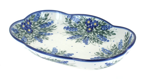 Polish Pottery Hyacinth Scallop Dish