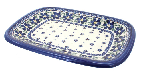 Polish Pottery Spring Blossom Medium Rectangular Serving Platter