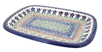Polish Pottery Aztec Flower Medium Rectangular Serving Platter