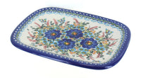 Polish Pottery Garden of Blue Medium Rectangular Serving Platter