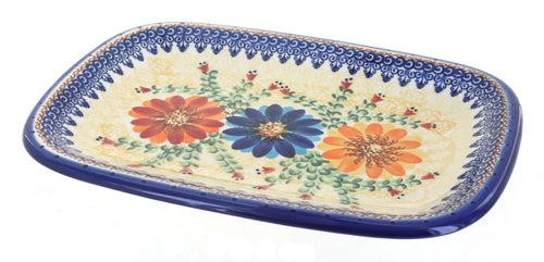 Polish Pottery Autumn Burst Medium Rectangular Serving Platter